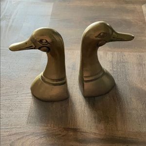 Vintage Brass Duckhead bookends